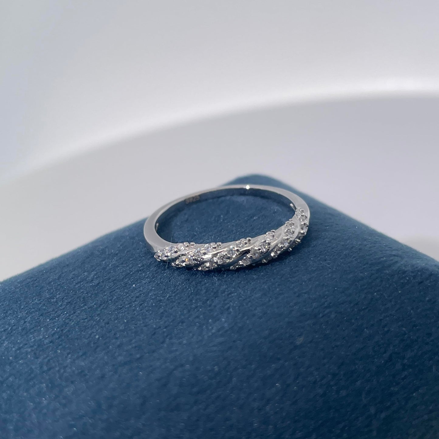 Warm Fortune Cubic Zirconia Band Style Ring for Women, 925 Sterling Silver with 18K Gold Plated Anniversary Ring, Gift for Her Promise Ring