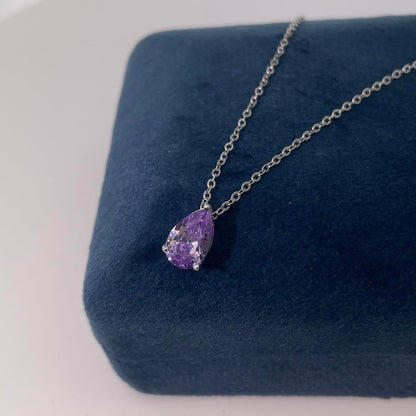 Warm Fortune Cubic Zirconia Pendant Necklace for Women,18K Gold Plated Sterling Silver, 16 inch + 2inch Chain