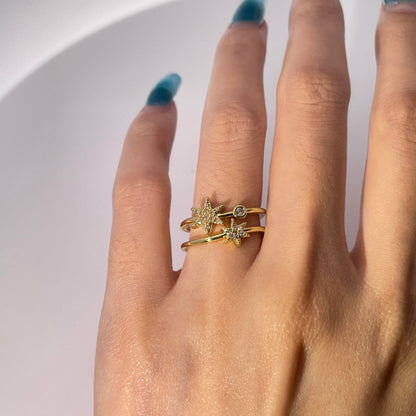 Warm Fortune Cubic Zirconia Promise Rings for Women,18K Gold Plated Anniversary Ring,Wedding Bands Rings for Women,Adjustable