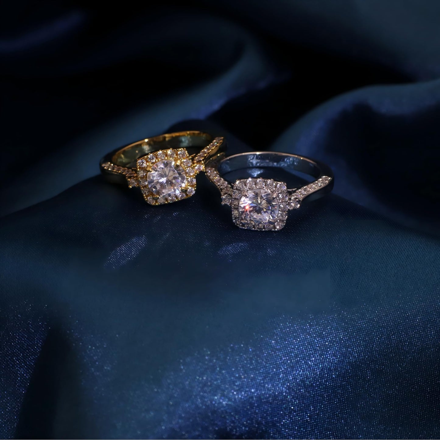 Warm Fortune Gold Plated Cubic Zirconia Band Ring, Hip Hop Street Style For Man or Women Fashion Jewelry