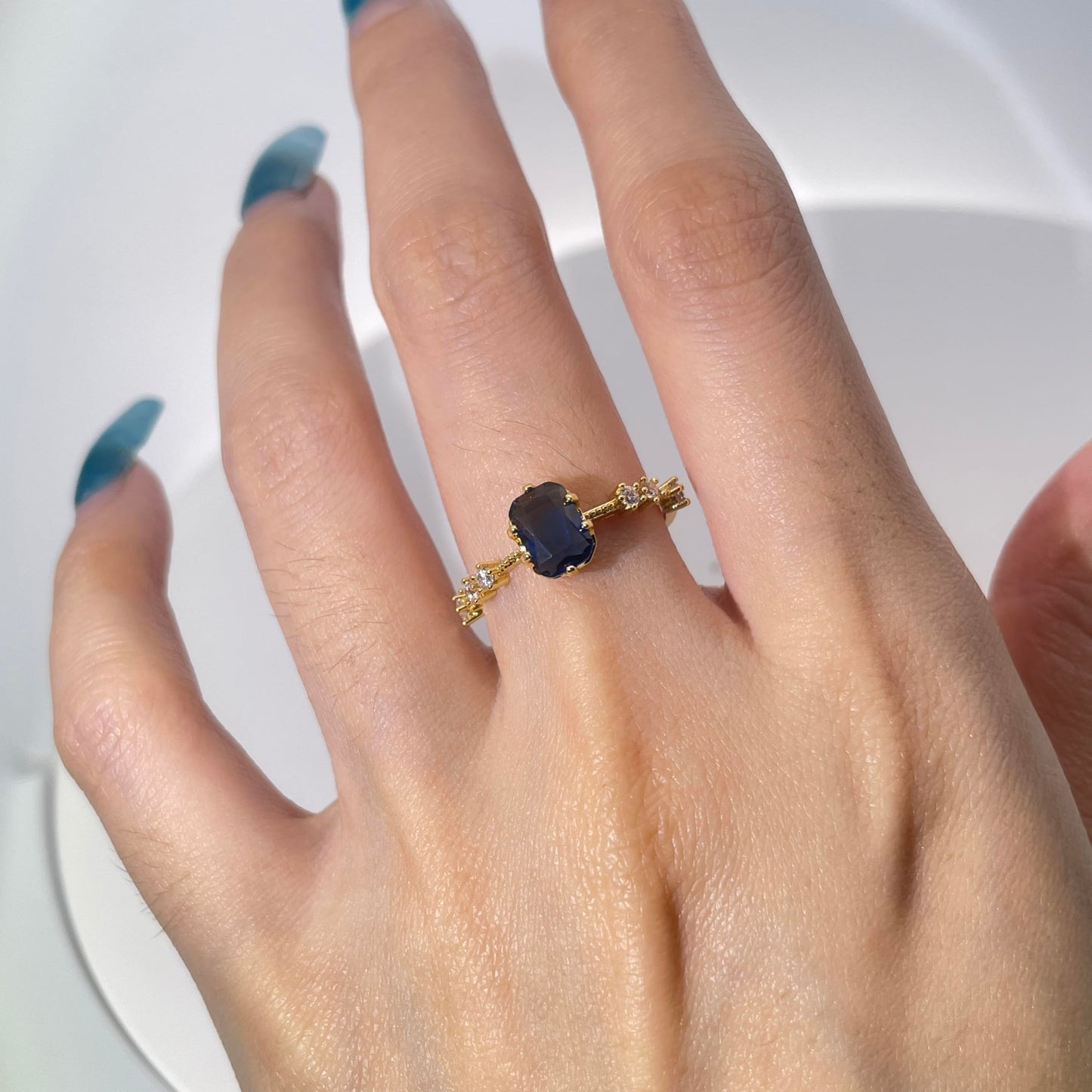 Warm Fortune Cubic Zirconia Promise Rings for Women,18K Gold Plated Anniversary Ring,Gift for Her Wedding Bands Rings ,Adjustable