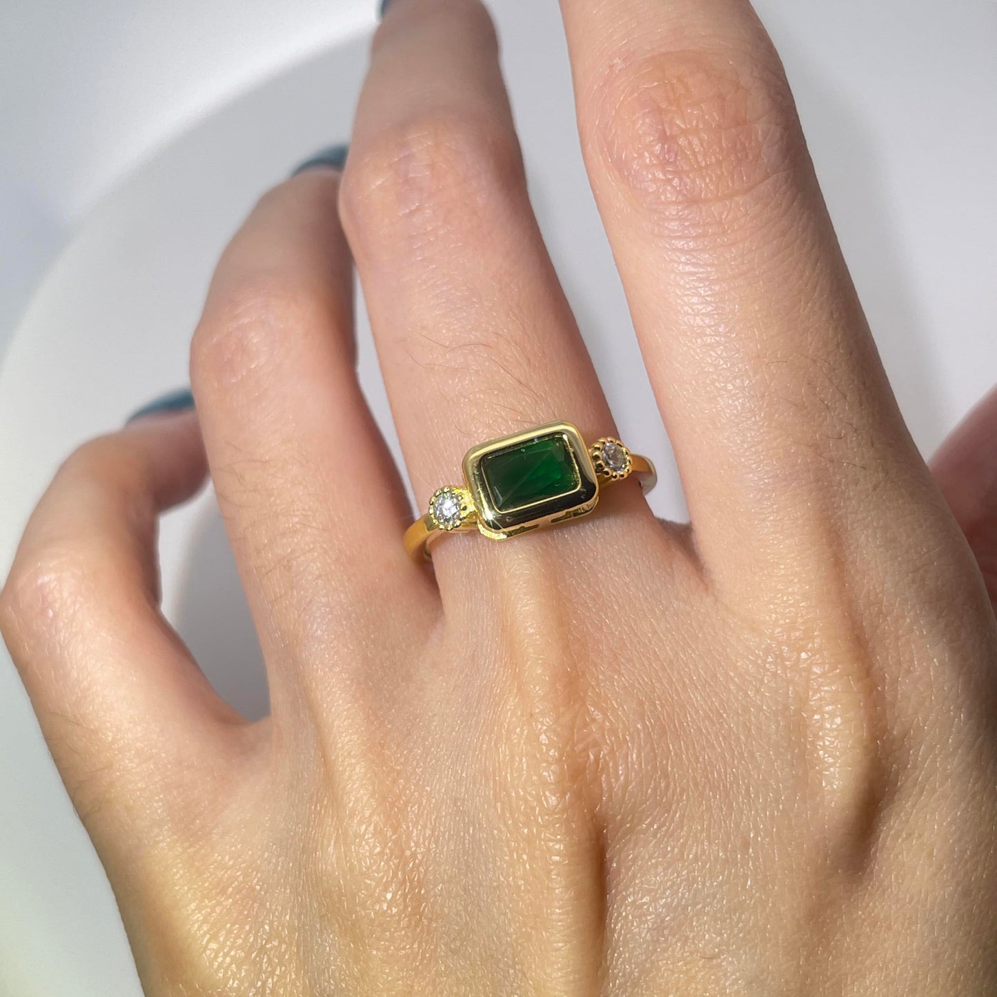 Warm Fortune Cubic Zirconia Engagement Ring for Women, 925 Sterling Silver with 18K Gold Plated Anniversary Ring, Gift for Her Promise Ring