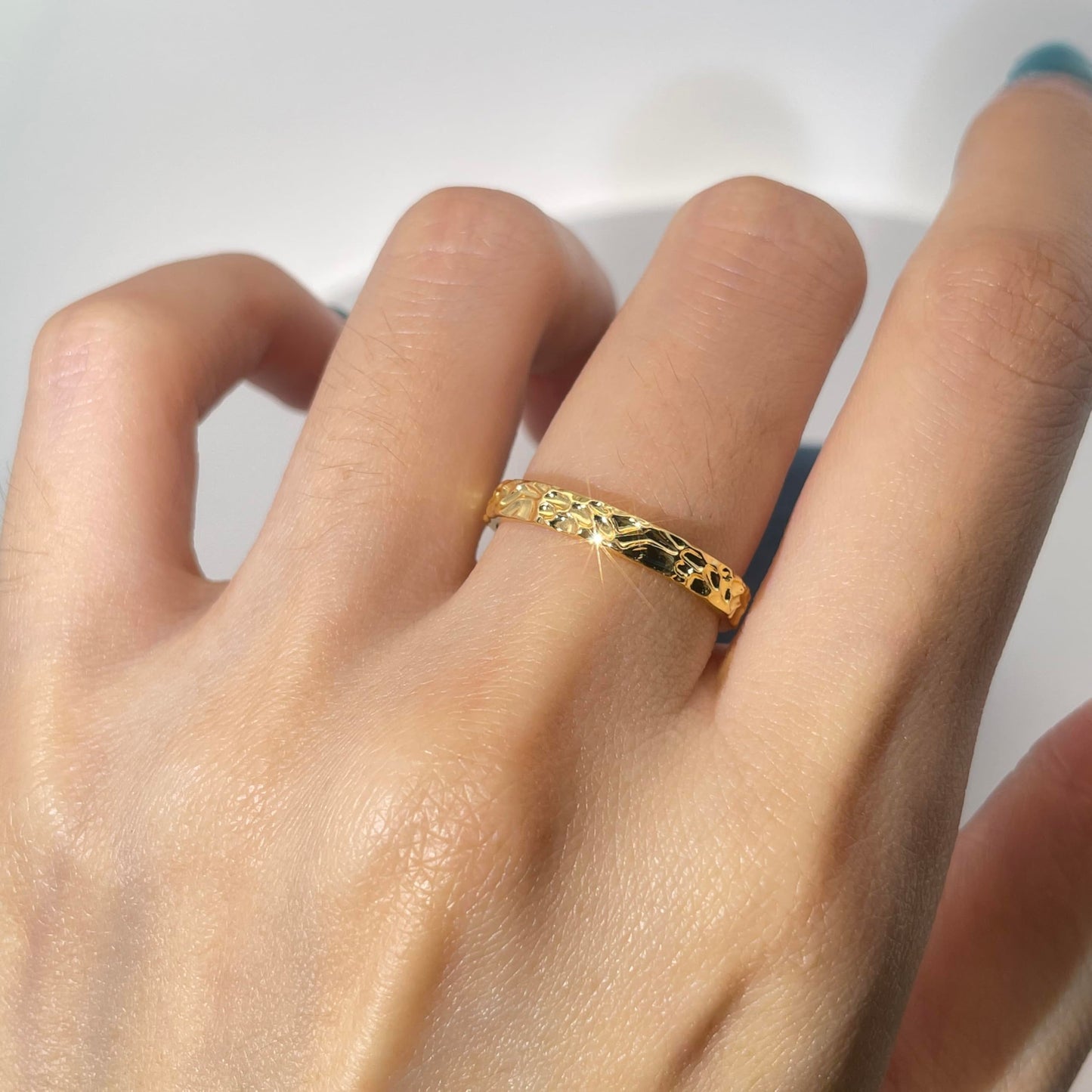 Warm Fortune Gold Plated Band Ring,Hip Hop Street Style For Man or Women Fashion Jewelry