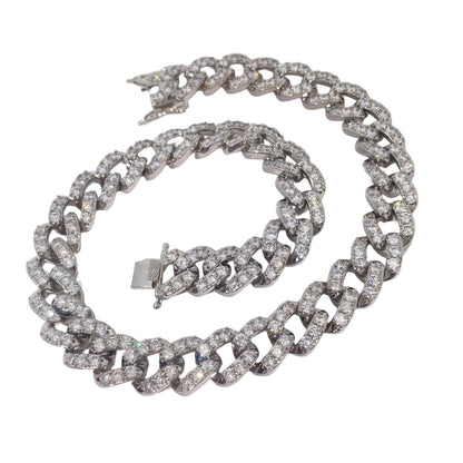 Warm Fortune Cuban Link Chain Necklace,16 Inch Gold Plated Cubic Zirconia, Hip Hop Jewelry for Men Women,Hip Hop Street Style Fashion Jewelry