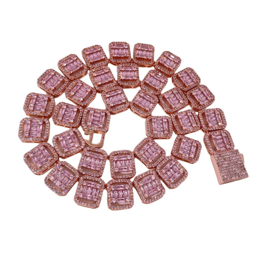 Warm Fortune Tennis Chain Necklace for Women Men,Iced Out Gold Plated Cubic Zirconia,16inch Chain,Hip Hop Street Style Fashion Jewelry