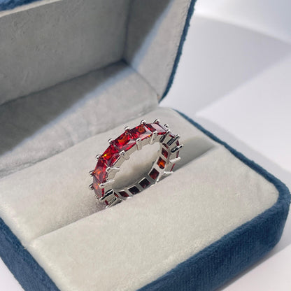 Warm Fortune Cubic Zirconia Love Ring and Eternity Ring,18K Gold Plated Anniversary Ring,Gift for Her Wedding Bands Rings