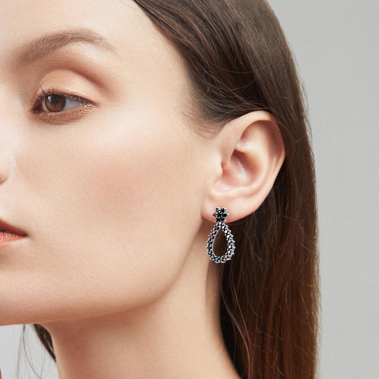 Warm Fortune Moissanite Drop Earrings for Women, DE VVS, 925 Sterling Silver with 18K White Gold Plated Hypoallergenic