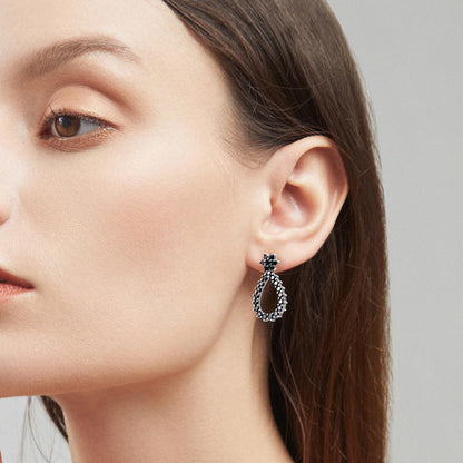 Warm Fortune Moissanite Drop Earrings for Women, DE VVS, 925 Sterling Silver with 18K White Gold Plated Hypoallergenic