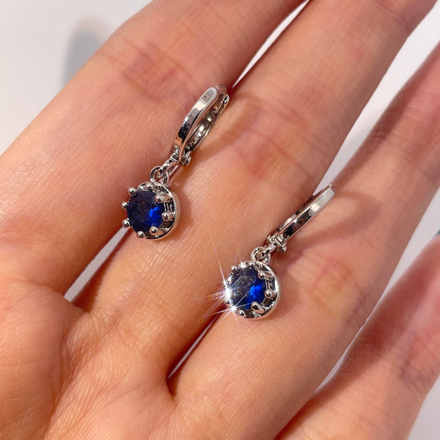 Warm Fortune 18K Gold Plated Round Shape Cubic Zirconia Drop Earrings for Women Hypoallergenic - Valentine‘s Day, Mother‘s Day, Birthday Gift for Her