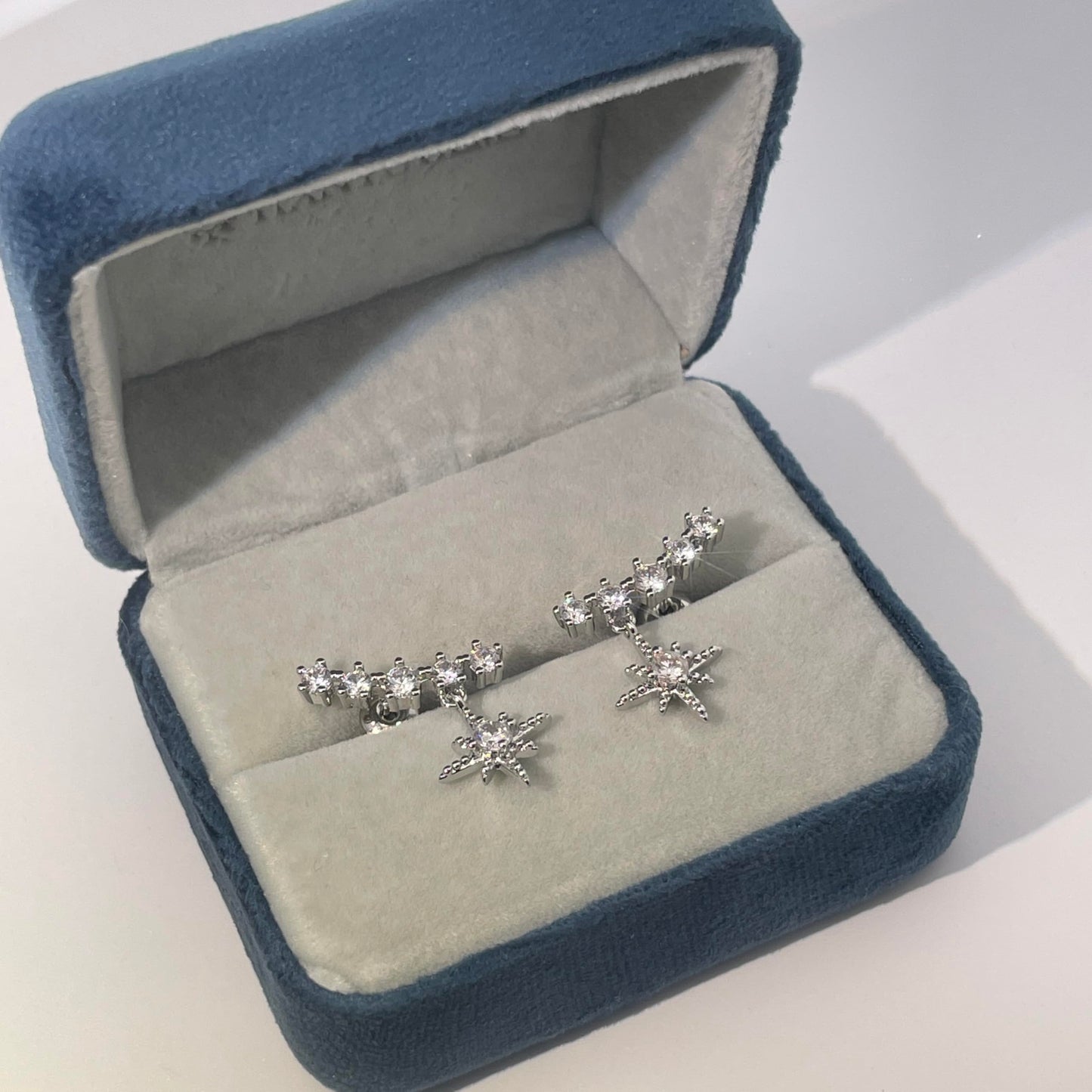 Warm Fortune 18K Gold Plated Star & Multi-Shape Cubic Zirconia Drop Earrings for Women Hypoallergenic - Valentine's Day, Mother's Day, Birthday Gift for Her