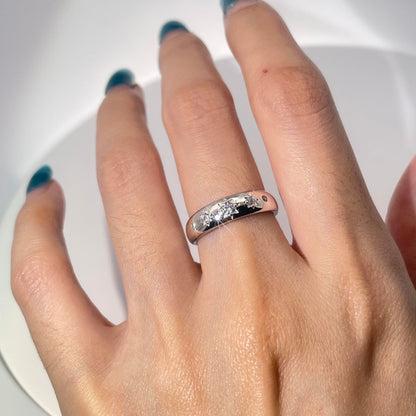 Warm Fortune Cubic Zirconia Band Style Ring for Women, 925 Sterling Silver with 18K Gold Plated Anniversary Ring, Gift for Her Promise Ring