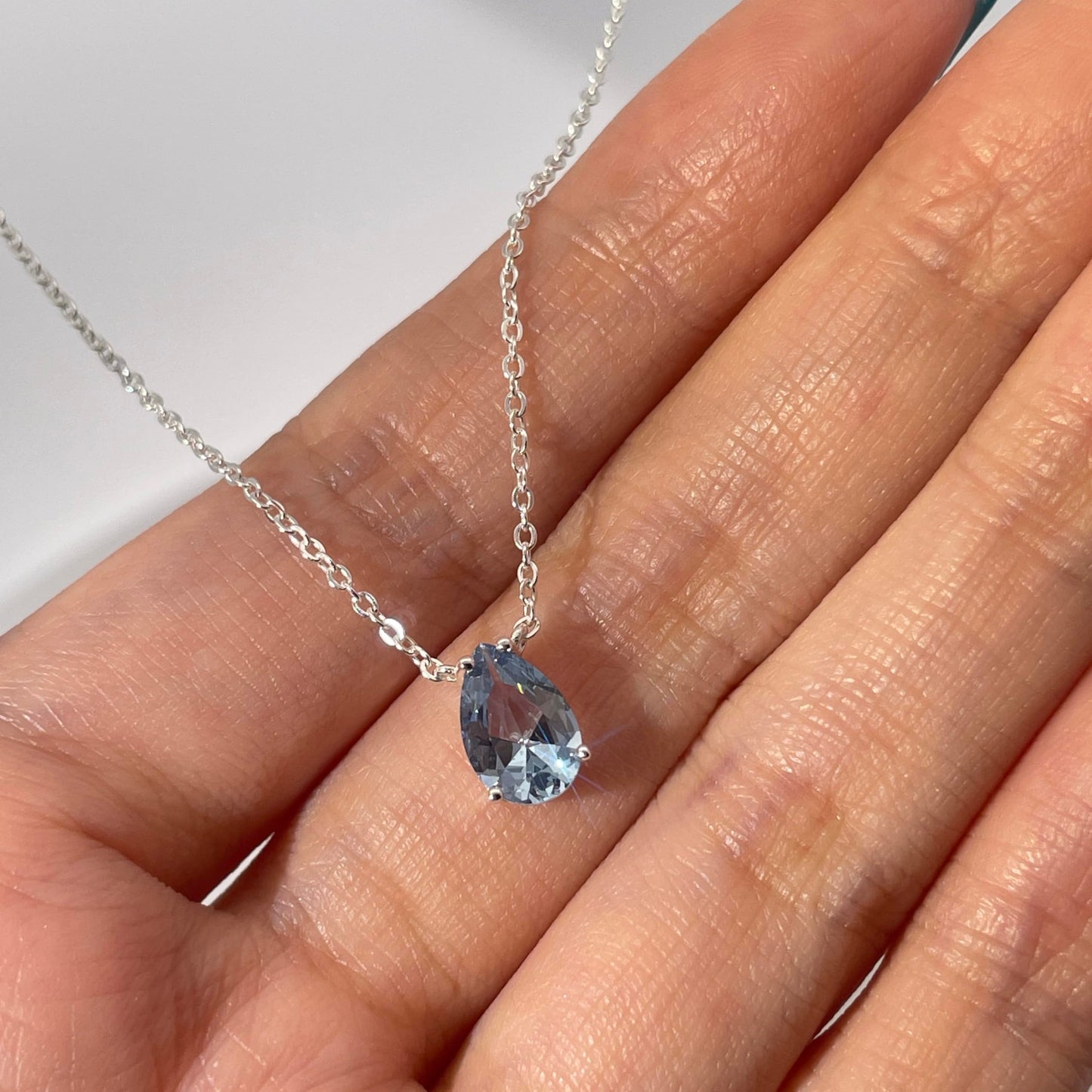 Warm Fortune Cubic Zirconia Pendant Necklace for Women,18K Gold Plated Sterling Silver, 16 inch + 2inch Chain