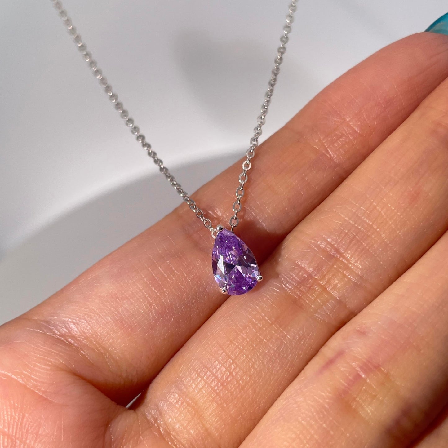 Warm Fortune Cubic Zirconia Pendant Necklace for Women,18K Gold Plated Sterling Silver, 16 inch + 2inch Chain