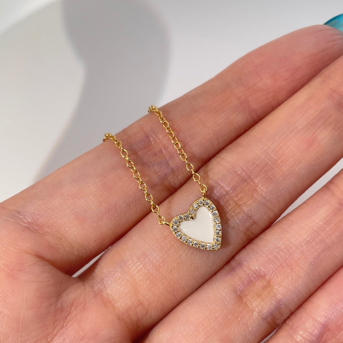 Warm Fortune Cubic Zirconia Pendant Necklace for Women,18K Gold Plated Sterling Silver, 16 inch + 2inch Chain