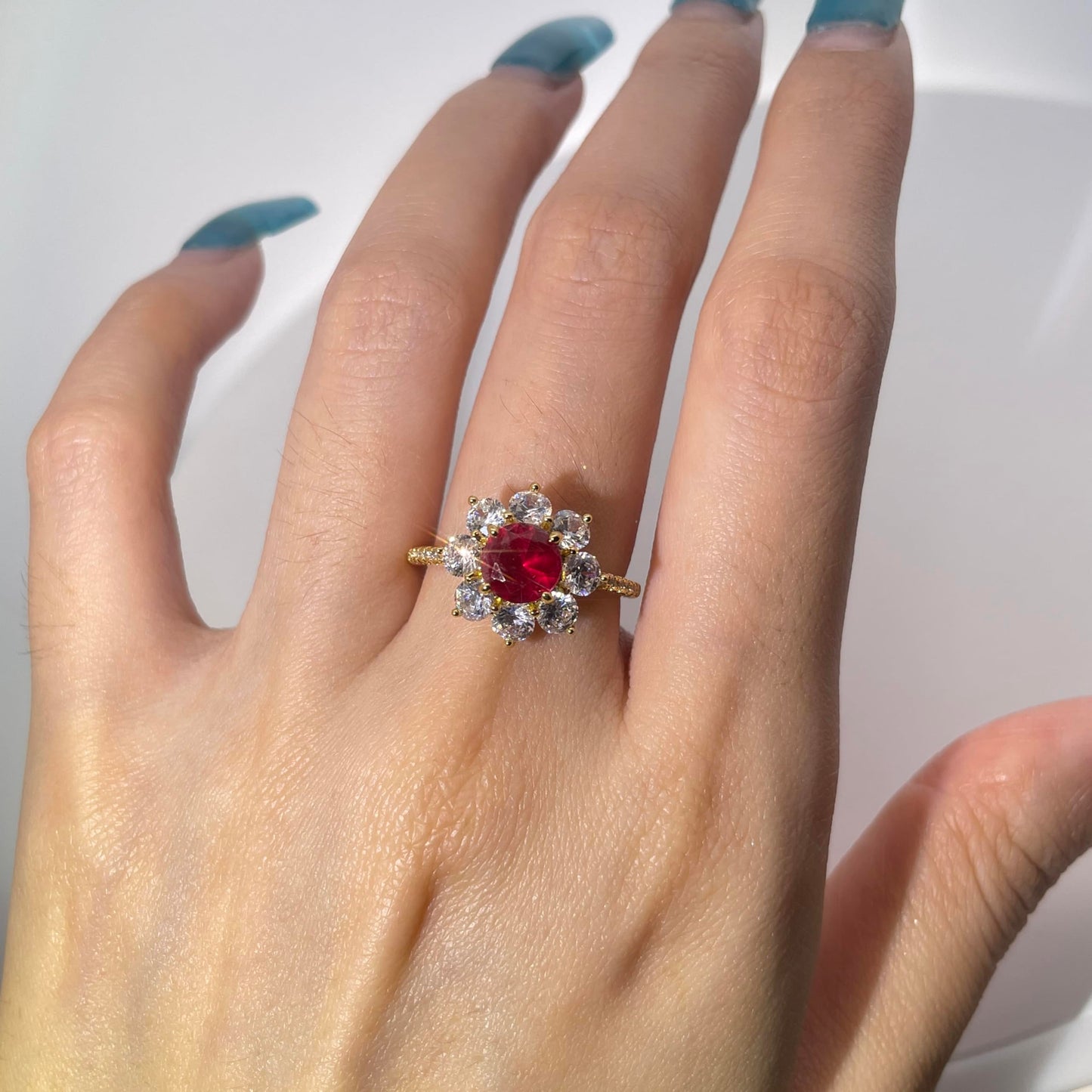 Warm Fortune Cubic Zirconia Promise Rings for Women,18K Gold Plated Anniversary Ring,Gift for Her Wedding Bands Rings
