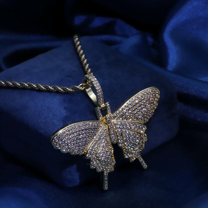 Warm Fortune Hip Hop Pendant Necklace for Women Men,Gold Plated Cubic Zirconia,18+2inch Chain,Street Style Fashion Jewelry