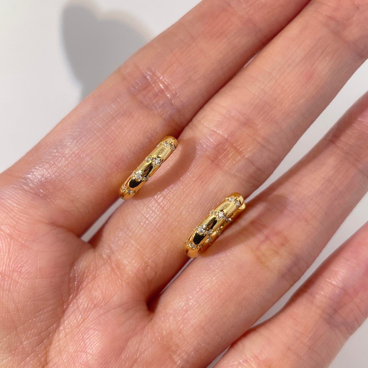 Warm Fortune Cubic Zirconia Hoop Earrings for Women,925 Sterling Silver with 18K Gold Plated Hypoallergenic