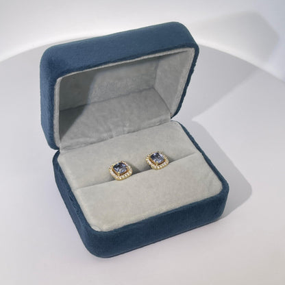 Warm Fortune Cubic Zirconia Stud Earrings for Women, 925 Sterling Silver with 18K White Gold Plated Hypoallergenic