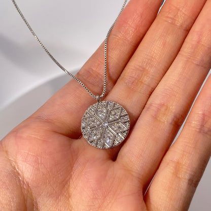 Warm Fortune Cubic Zirconia Pendant Necklace for Women,18K White Gold Plated,16 inch + 2inch Chain