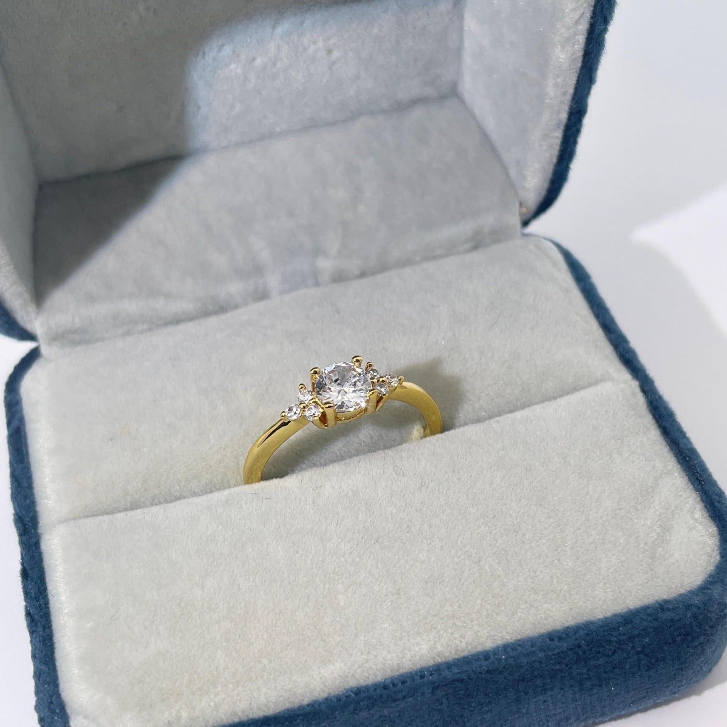 Warm Fortune Cubic Zirconia Promise Rings for Women,18K Gold Plated Anniversary Ring,Gift for Her Wedding Bands Rings ,Adjustable