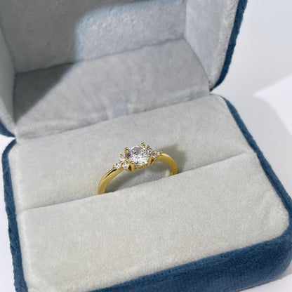 Warm Fortune Cubic Zirconia Promise Rings for Women,18K Gold Plated Anniversary Ring,Gift for Her Wedding Bands Rings ,Adjustable