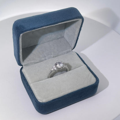 Warm Fortune Cubic Zirconia Engagement Ring for Women, 925 Sterling Silver with 18K Gold Plated Anniversary Ring, Gift for Her Promise Ring