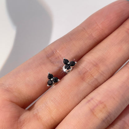 Warm Fortune 18K Gold Plated Clover & Round Shape Cubic Zirconia Stud Earrings for Women Hypoallergenic - Valentine's Day, Mother's Day, Birthday Gift for Her