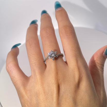 Warm Fortune Cubic Zirconia Engagement Ring for Women,18K Gold Plated Anniversary Ring,Gift for Her Promise Ring