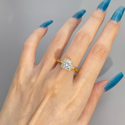 Warm Fortune Gold Plated Cubic Zirconia Band Ring, Hip Hop Street Style For Man or Women Fashion Jewelry