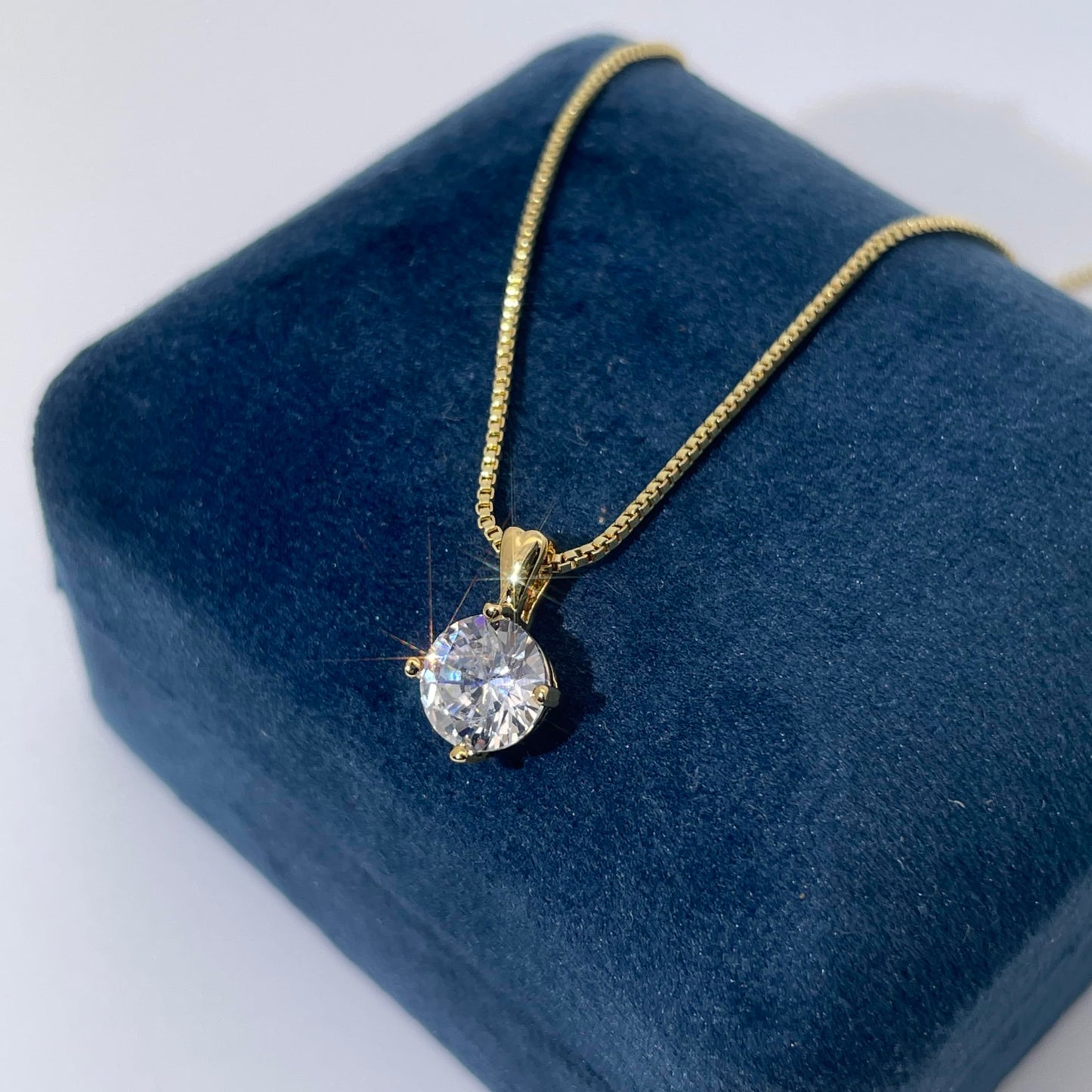 Warm Fortune Cubic Zirconia Pendant Necklace for Women,18K Gold Plated,16 inch + 2inch Chain