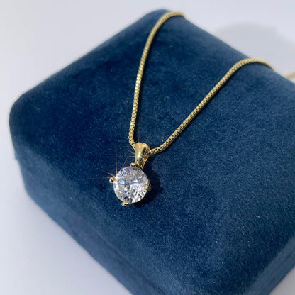 Warm Fortune Cubic Zirconia Pendant Necklace for Women,18K Gold Plated,16 inch + 2inch Chain