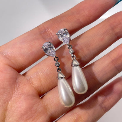 Warm Fortune 18K Gold Plated Teardrop Cubic Zirconia Drop Earrings for Women Hypoallergenic - Valentine's Day, Mother's Day, Birthday Gift for Her