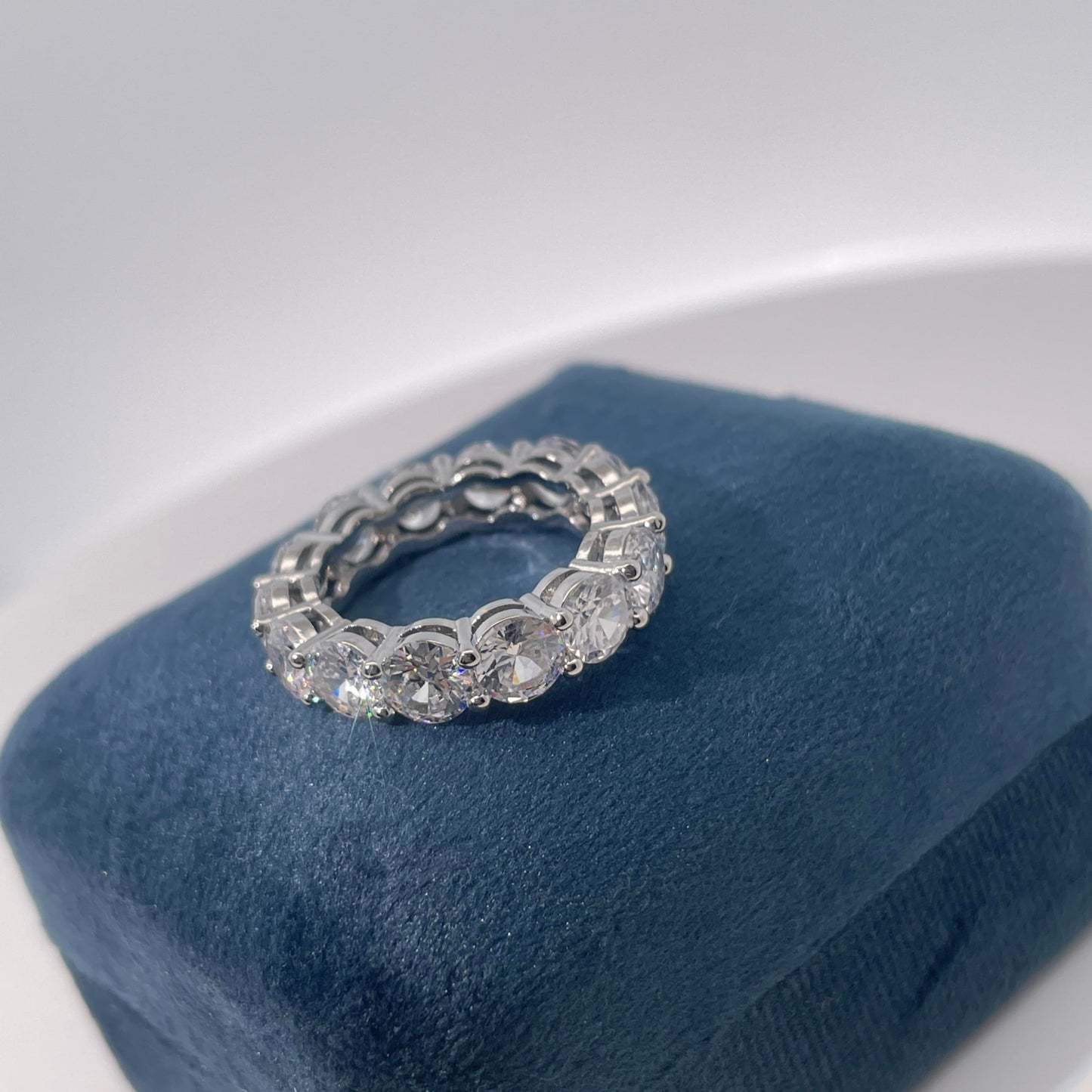 Warm Fortune Cubic Zirconia Love Ring and Eternity Ring,18K Gold Plated Anniversary Ring,Gift for Her Wedding Bands Rings