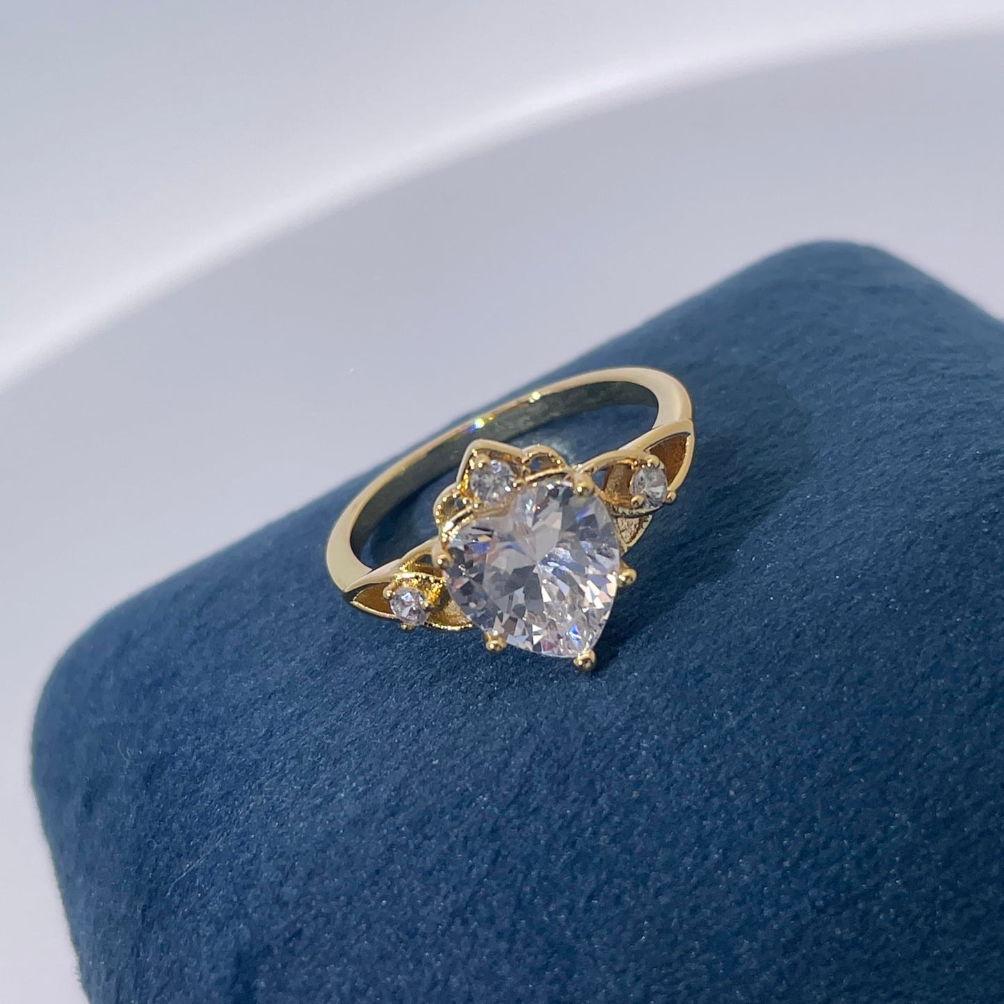 Warm Fortune Cubic Zirconia Engagement Ring for Women,18K Gold Plated Anniversary Ring,Gift for Her Promise Ring