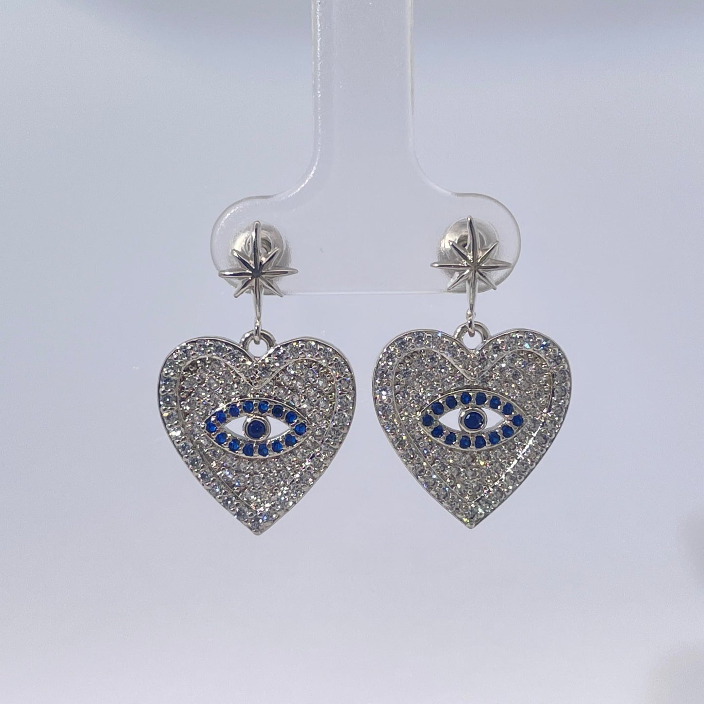 Warm Fortune 18K Gold Plated Heart Cubic Zirconia Drop Earrings for Women Hypoallergenic - Valentine's Day, Mother's Day, Birthday Gift for Her