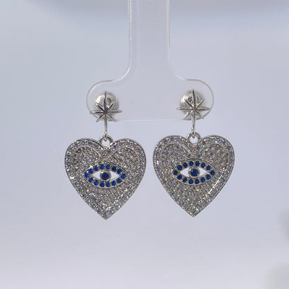 Warm Fortune 18K Gold Plated Heart Cubic Zirconia Drop Earrings for Women Hypoallergenic - Valentine's Day, Mother's Day, Birthday Gift for Her