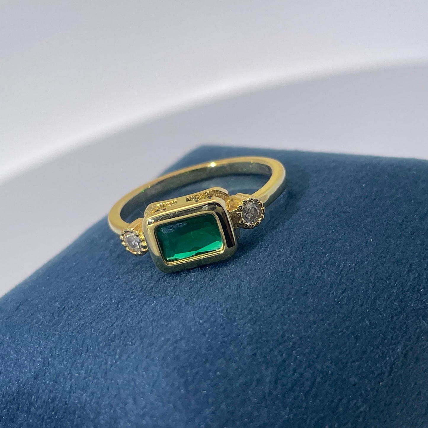 Warm Fortune Cubic Zirconia Engagement Ring for Women, 925 Sterling Silver with 18K Gold Plated Anniversary Ring, Gift for Her Promise Ring