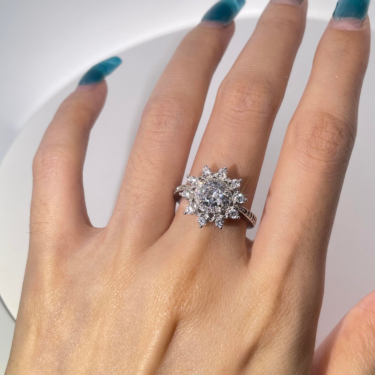 Warm Fortune Cubic Zirconia Engagement Ring for Women,18K Gold Plated Anniversary Ring,Gift for Her Promise Ring