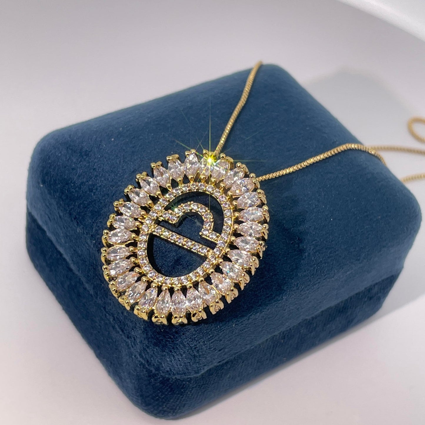 Warm Fortune Zodiac Pendant Necklace for Women,Cubic Zirconia,18K Gold Plated,18 inch + 2inch Chain