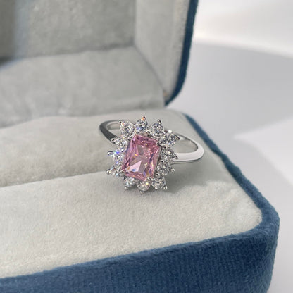 Warm Fortune Cubic Zirconia Engagement Ring for Women, 925 Sterling Silver with 18K White Gold Plated Anniversary Ring, Gift for Her Promise Ring