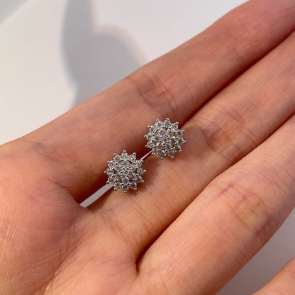 Warm Fortune 18K Gold Plated Snowflake Cubic Zirconia Stud Earrings for Women Hypoallergenic - Valentine's Day, Mother's Day, Birthday Gift for Her