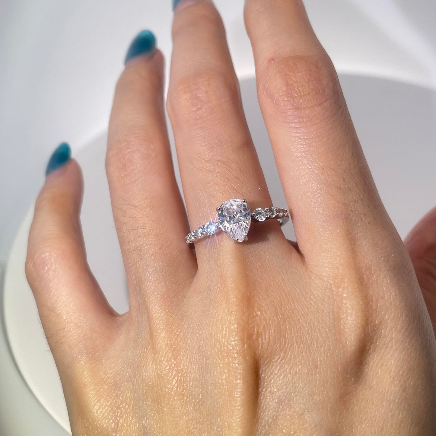 Warm Fortune Cubic Zirconia Engagement Ring for Women, 925 Sterling Silver with 18K Gold Plated Anniversary Ring, Gift for Her Promise Ring