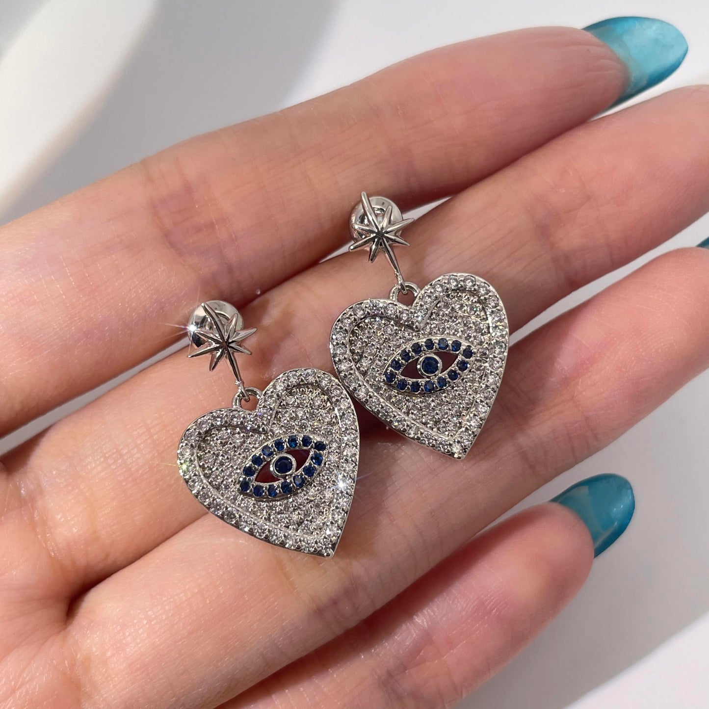 Warm Fortune 18K Gold Plated Heart Cubic Zirconia Drop Earrings for Women Hypoallergenic - Valentine's Day, Mother's Day, Birthday Gift for Her
