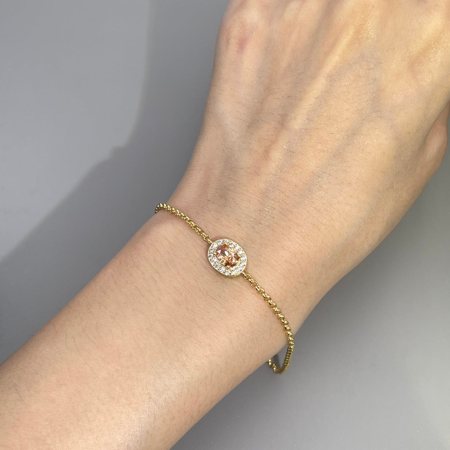 Warm Fortune Cubic Zirconia Bracelet for Women,18K Gold Plated,Gift for Her,Size 7 Inch,Gift for Her