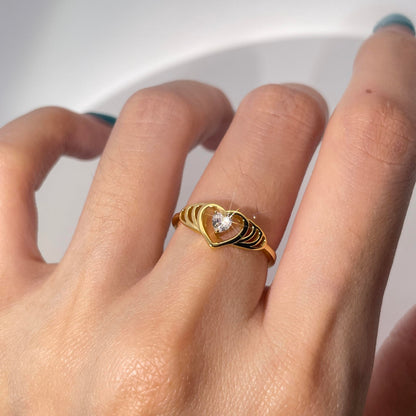 Warm Fortune Engagement Ring for Women,925 Sterling Silver with 18K Gold Plated Anniversary Ring,Gift for Her Promise Ring,Adjustable