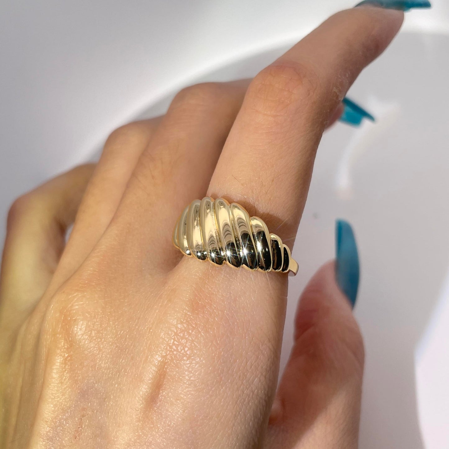 Warm Fortune Gold Plated Band Ring, Hip Hop Street Style For Man or Women Fashion Jewelry