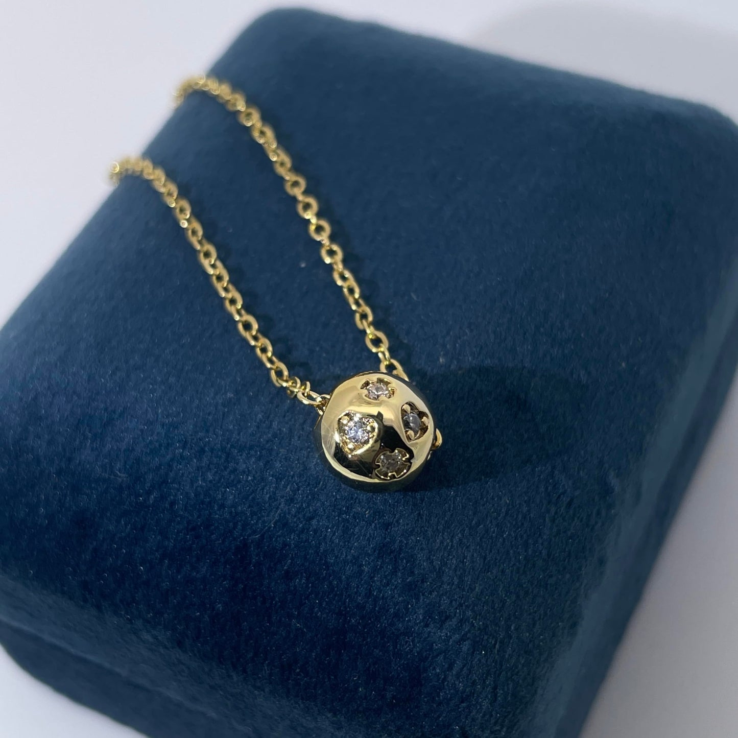 Warm Fortune Cubic Zirconia Pendant Necklace for Women,18K Gold Plated,18 inch + 2inch Chain