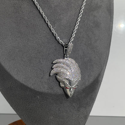 Warm Fortune Hip Hop Pendant Necklace for Women Men,Gold Plated Cubic Zirconia,18+2inch Chain,Street Style Fashion Jewelry