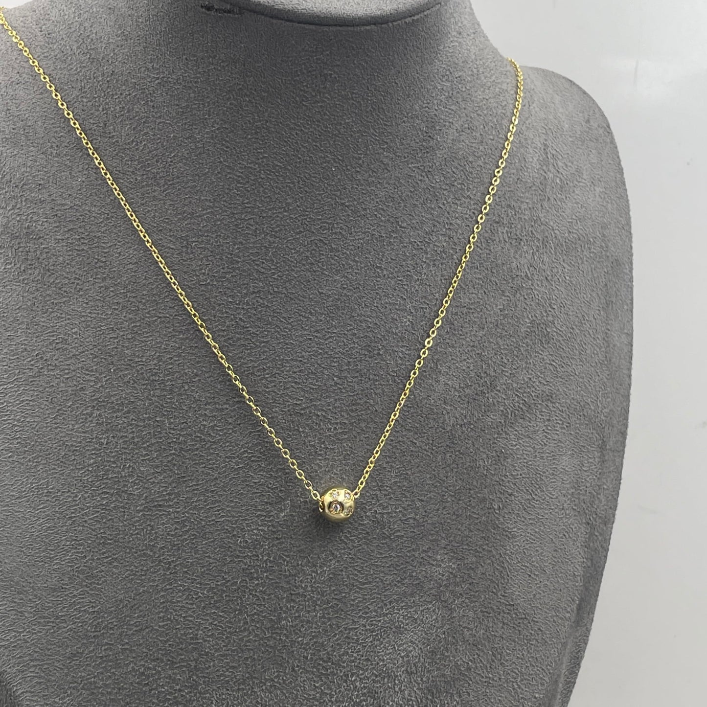 Warm Fortune Cubic Zirconia Pendant Necklace for Women,18K Gold Plated,18 inch + 2inch Chain