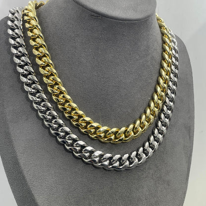 Warm Fortune Cuban Link Chain Necklace,16 Inch Gold Plated Cubic Zirconia, Hip Hop Jewelry for Men Women,Hip Hop Street Style Fashion Jewelry